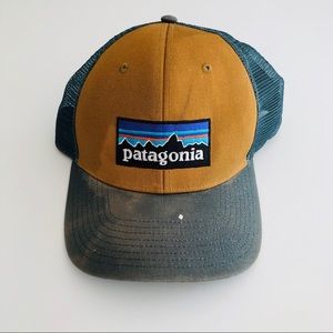 Patagonia Trucker Hat Brown and Dark Teal